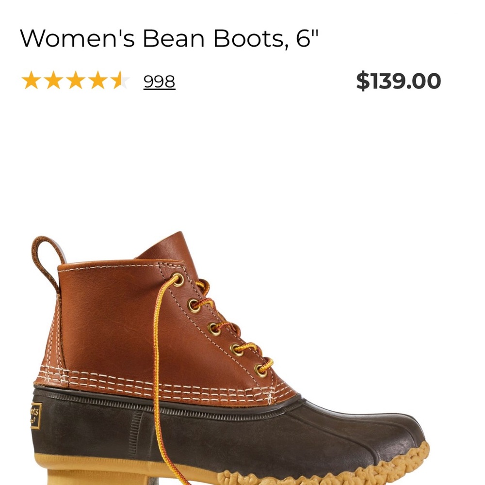LL Beans NEW women’s size 10 6inch